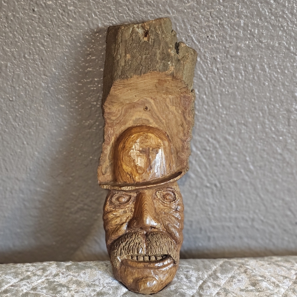 Vintage Hand Carved Driftwood Wall Decor